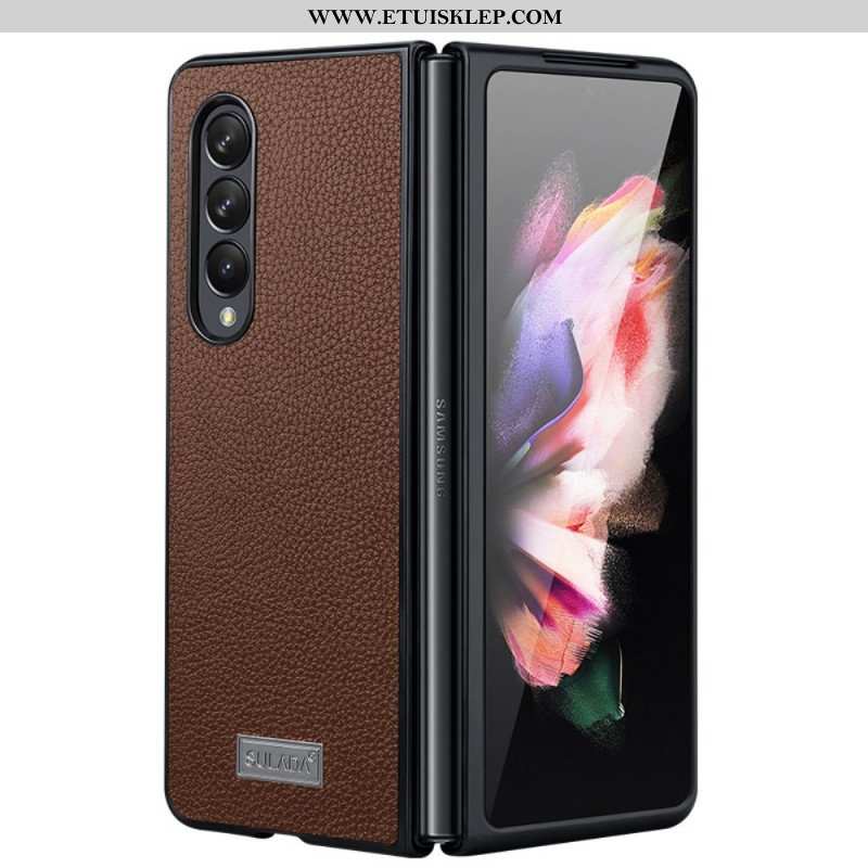 Etui do Samsung Galaxy Z Fold 3 5G Sulada Ze Skóry Liczi